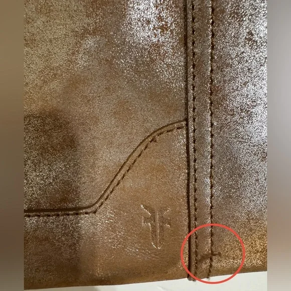 Frye Melissa Zip Crossbody in a Metallic Leather - Picture 7 of 16